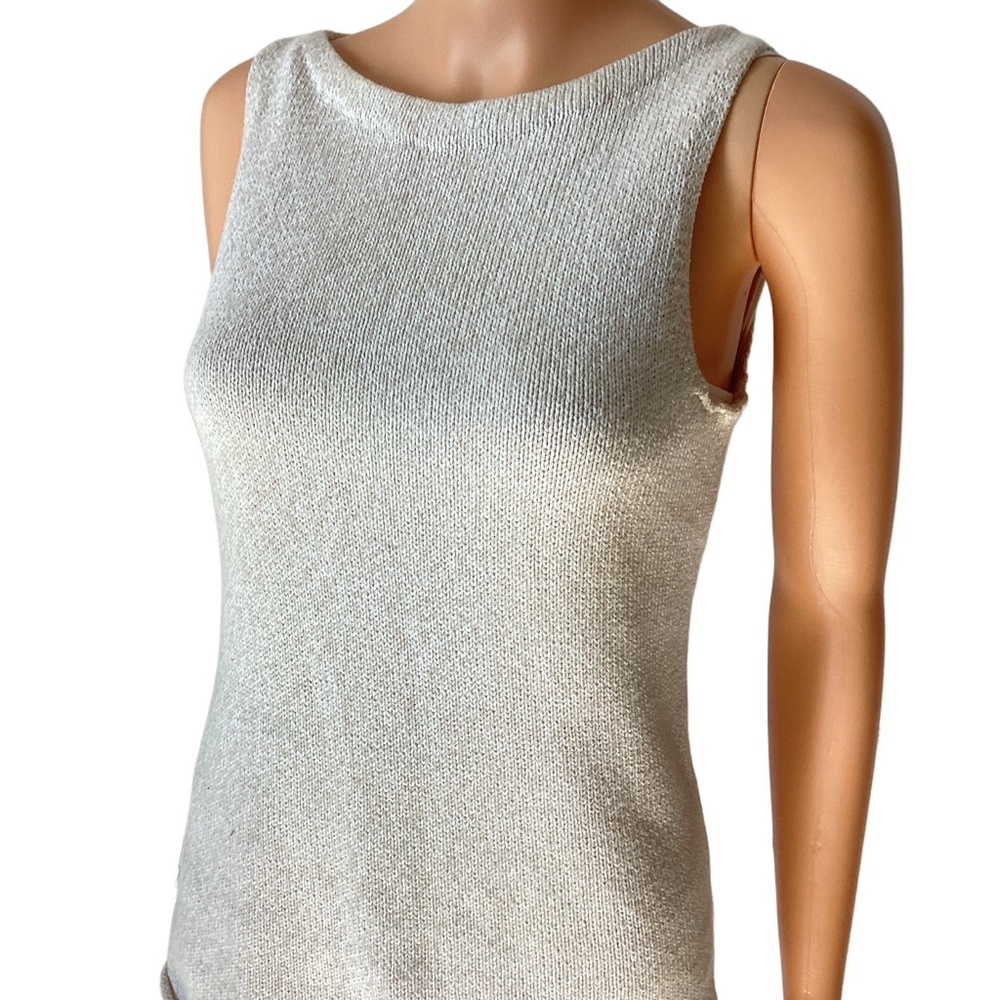 NWOT Magaschoni Sleeveless Light Tan Sweater